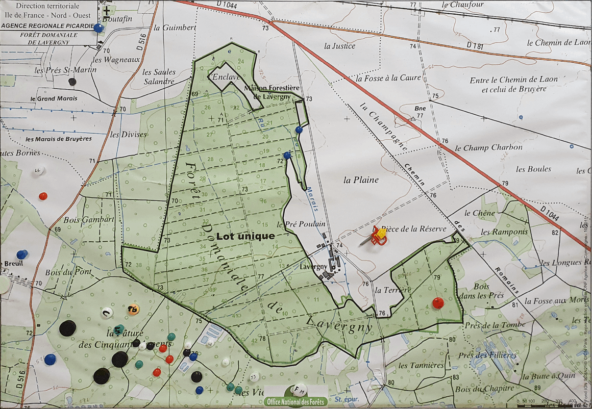 Carte de la chasse de Lavergny